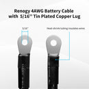 Renogy RBCCB12IN1 - Renogy 1AWG 12Inch Copper Battery Interconnect Cable for 5/16Inch Lugs