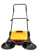 SM650 27.5" Manual Push Powered Floor Sweeper, Triple Brushes, Indoor and Outdoor