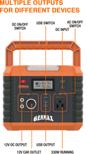 Banco de energía portátil Genmax MP330 de 330 vatios