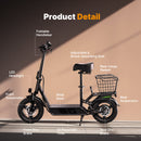 isinwheel Hyper X 700W Electric Scooter with Seat & Basket