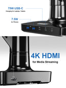 ErgoAV-Ergolink dual arm monitor mount with built in USB-C docking station for up to dual 35" monitors