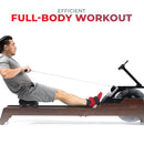 Sunny Health & Fitness Vertical Hydro Wooden Water Rowing Machine - SF-RW522075