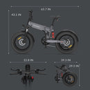 Bicicleta eléctrica Thunder de 1 pie con neumáticos anchos y 5 ruedas para adultos: motor de 1000 W de potencia máxima