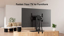ErgoAV-Extra Large Tabletop TV stand with cord management and compartment for up to 86" TV