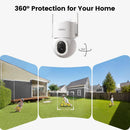Cámara de seguridad solar inalámbrica para exteriores AOSU - Vigilancia con movimiento horizontal y vertical de 360° y reflector - C9S2CH11