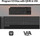 Keychron V3 Max Swappable RGB Backlight Red Switch Keyboard - Black - Knob Version