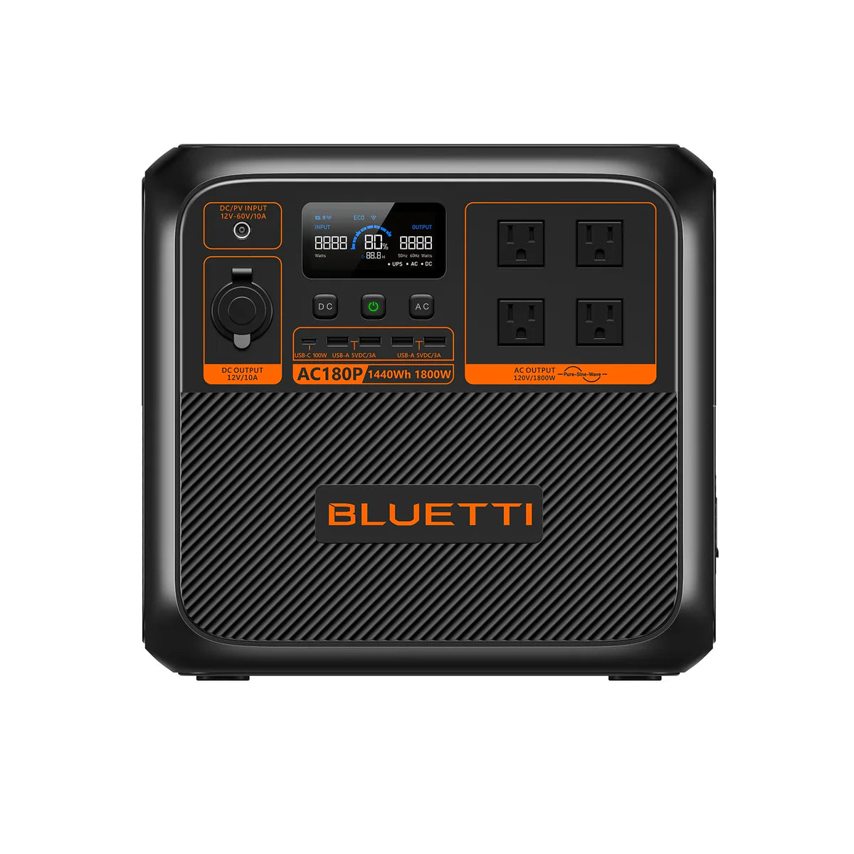 BLUETTI AC180P Solar Portable Power Station | 1,800W 1,152/1,440Wh