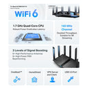 Router Tp-Link - Archer AX95 - Cableado - 2.5Gbps - Gigabit Ethernet - Redes / Cantidad de puertos: 5 - 2.4 GHz; 5 GHz; 6 GHz - 1.7 GHz