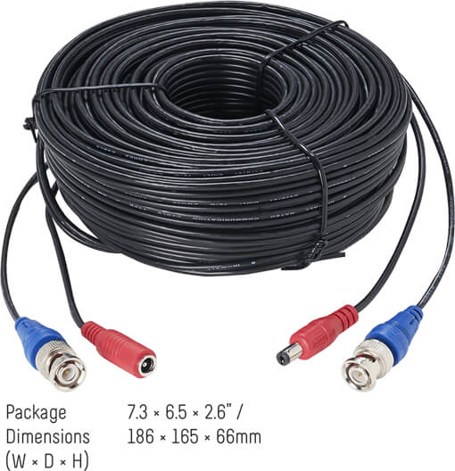 Lorex CB100UB4K Premium 4K RG59/Power Accessory Cable, 100 Feet