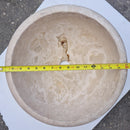 Crema Antiqua Travertine Natural Stone Drop-in Sink Honed and Filled (D)16" (H)6"-Clearance