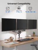 ErgoAV- Gas spring monitor mount for triple monitors