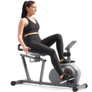 Bicicleta reclinada inteligente magnética Sunny Health & Fitness Essentials Series con aplicación exclusiva SunnyFit y conectividad Bluetooth mejorada - SF-RB422003