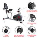 Bicicleta reclinada inteligente magnética Sunny Health & Fitness con aplicación exclusiva SunnyFit y conectividad Bluetooth mejorada -