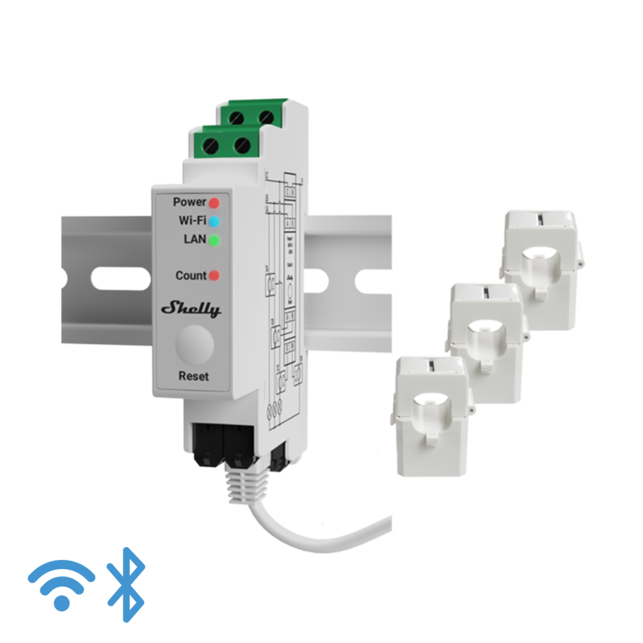 Shelly Pro 3EM (with 3x 120A clamps)| Wellbots | Free Shipping