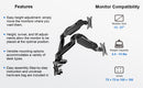 ErgoAV-Gas spring monitor mount for dual monitors up to 27"