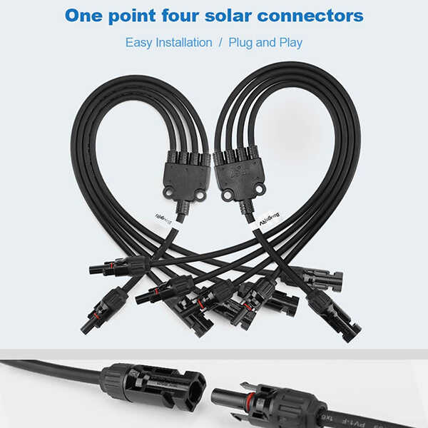 BougeRV Y Branch Parallel Connectors Extra Long 1 to 4 Solar Cable