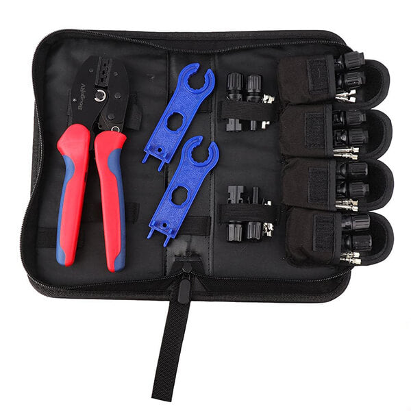 BougeRV Solar Connectors Crimp Tool Kit for 10/11/12/13 AWG Solar Wire 6 Pairs