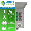 Refurbished - Nature's Generator 12-Circuit 120/240V 30A Non-Automatic Power Transfer Switch