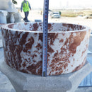 Natural Stone Tiger Marble Vessel Sink Polished D: 16" H: 6"