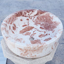 Natural Stone Tiger Marble Self-Rimming Vessel Sink Polished D: 16" H: 6"