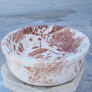 Natural Stone Tiger Marble Self-Rimming Vessel Sink Polished D: 16" H: 6"