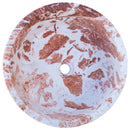 Natural Stone Tiger Marble Self-Rimming Vessel Sink Polished D: 16" H: 6"