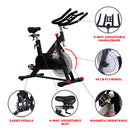 Sunny Health & Fitness Magnetic Belt Drive Indoor Cycling Bike with 44 lb Flywheel and Large Device Holder - SF-B1805
