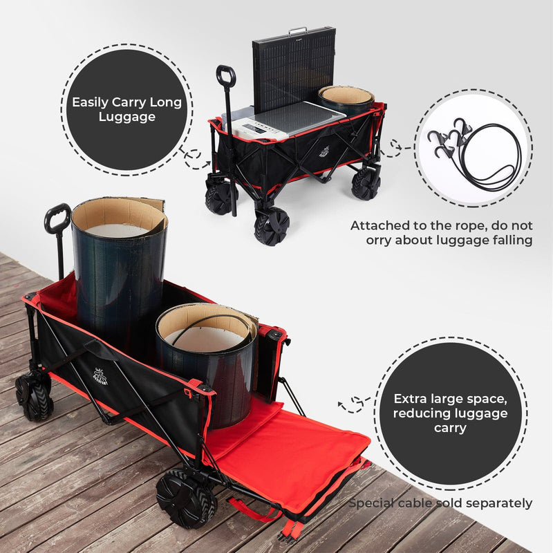 BougeRV 140L Capacity Outdoor Foldable Folding Wagon