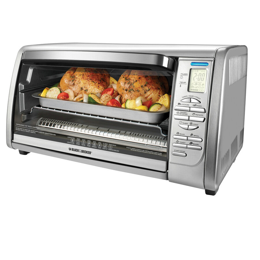 Black Decker Convection Countertop 12 Pizza Bake Broil Toaster Oven