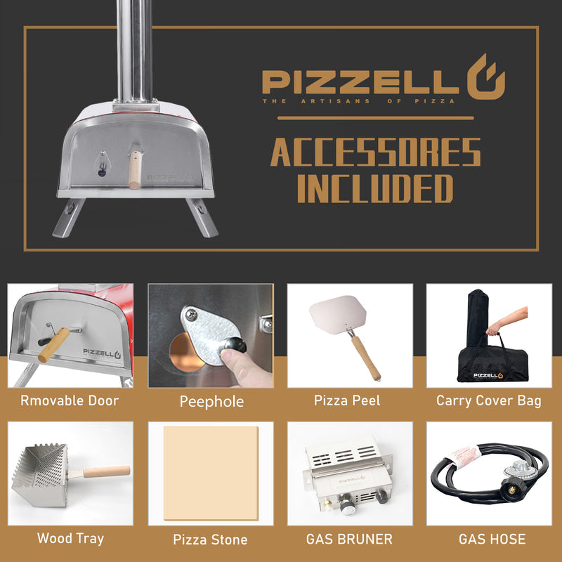 Pizzello Portable Wood Pellet Steel Pizza Oven X50001BKWOOD