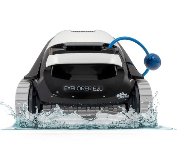 Maytronics Dolphin Explorer E20 Robotic Pool Cleaner with Caddy