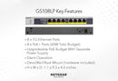 Switch PoE+ FlexPoE no administrado Gigabit Ethernet de 8 puertos de Netgear con 8 puertos PoE+ (60 W)