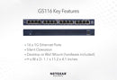 Conmutador Gigabit Ethernet no administrado de 16 puertos Netgear