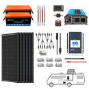 Acopower 100W mono
400Ah/3kW
(2x200Ah) Li400Ah M600w