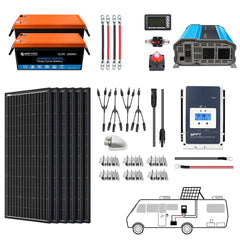 Acopower 100W mono
400Ah/3kW
(2x200Ah) Li400Ah M600w