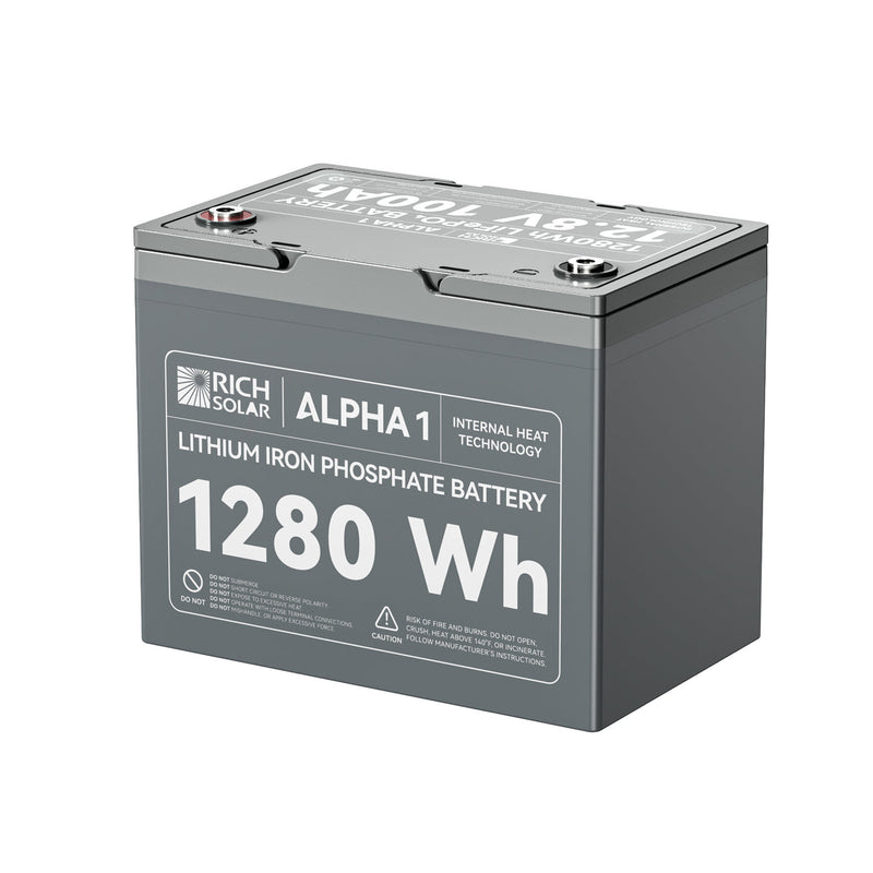 Rich Solar ALPHA 1 | 12V 100Ah LiFePO4 Battery