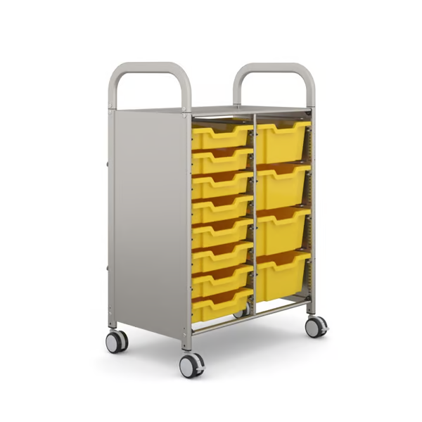 Gratnells Callero Plus Double Cart with Shallow and Deep Trays  40.9x18.5x41.5in