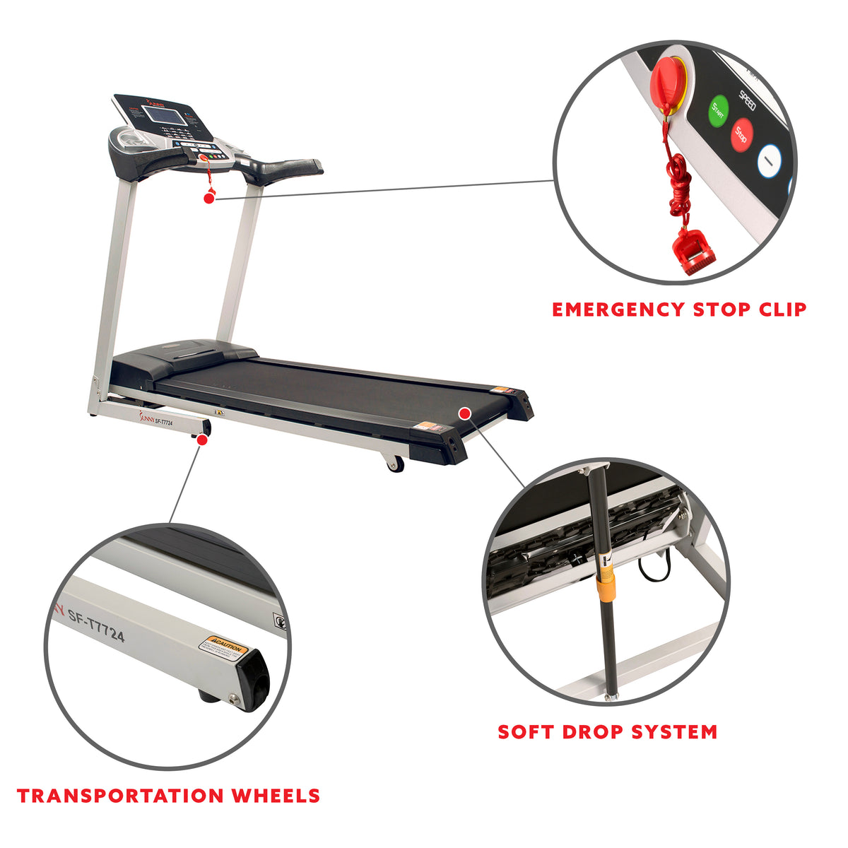 Sunny Health & Fitness Energy Flex Motorized Treadmill SF