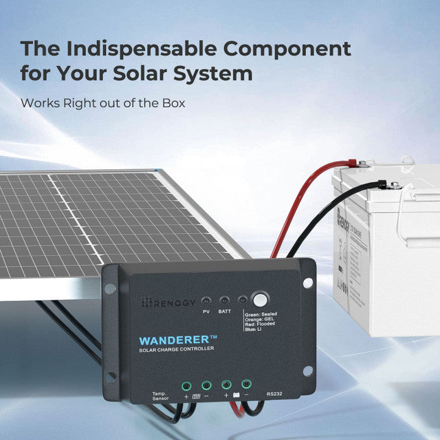 Renogy Wanderer 30 Amp 12V PWM Negative Ground Solar Charge Controller