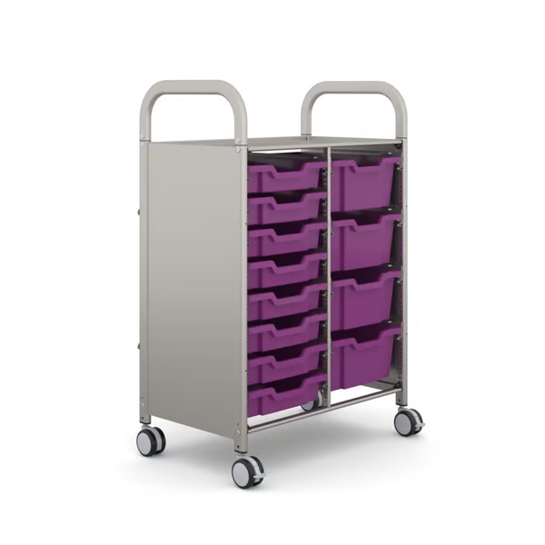 Gratnells Callero Plus Double Cart with Shallow and Deep Trays  40.9x18.5x41.5in