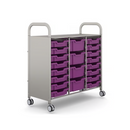 Gratnells Callero Plus Treble Cart with Shallow and Deep Trays  40.9 x 18.5 x 41.5 in