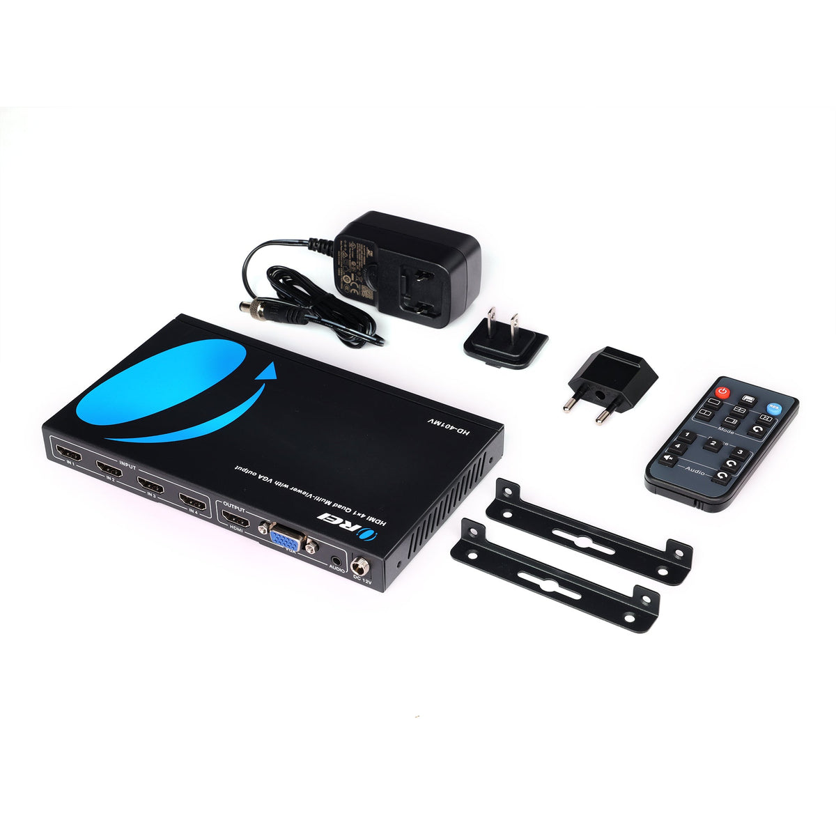 Quad Multi Viewer 4x1 HDMI Switch HDMI/VGA Output Full HD 1080p (HD-40