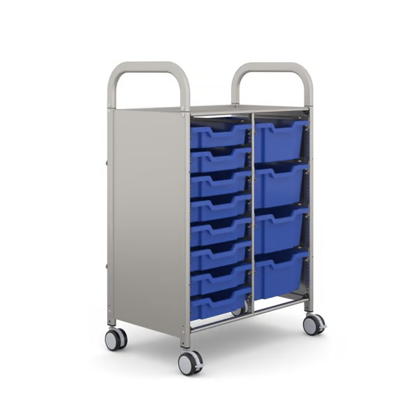 Gratnells Callero Plus Double Cart with Shallow and Deep Trays  40.9x18.5x41.5in