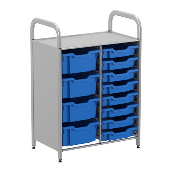 Gratnells Callero Custom Low Level 8 Shallow 4 Deep Tray Starter Unit  16.9x27.2x38.8in