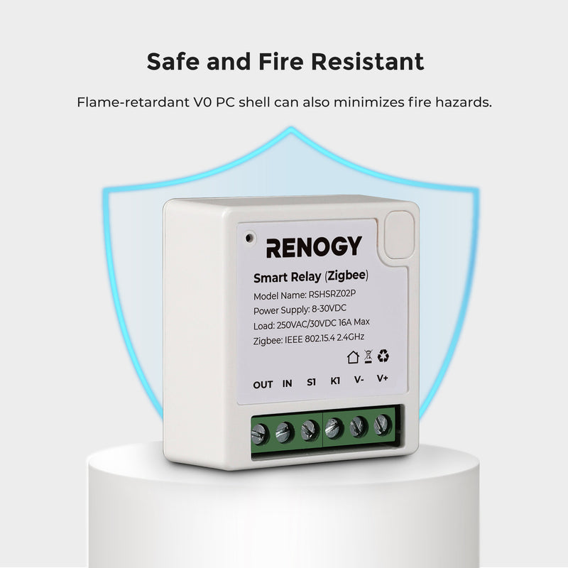 Renogy Zigbee Smart Relay,8-30V,250VAC/30VDC,16A