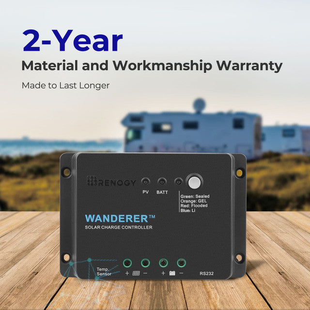 Renogy Wanderer 30 Amp 12V PWM Negative Ground Solar Charge Controller