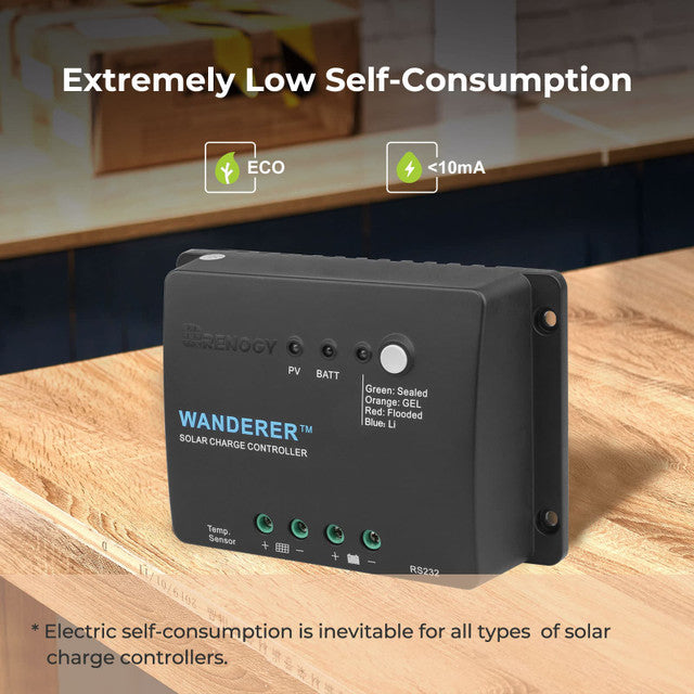 Renogy Wanderer 30 Amp 12V PWM Negative Ground Solar Charge Controller
