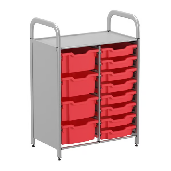 Gratnells Callero Custom Low Level 8 Shallow 4 Deep Tray Starter Unit  16.9x27.2x38.8in