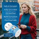 Adaptador de viaje para Dinamarca - 3 en 1 - 2 USB - Tipo K - Diseño compacto (U2U-20)