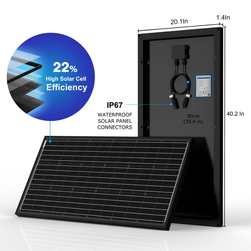 Acopower 100W mono
200Ah/1.5kW
(2x100Ah) Li200Ah M200w